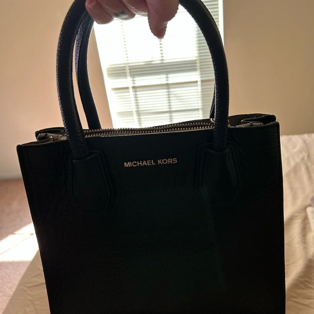 Michael Kors Black Pebbled Leather Satchel - Picture 4 of 5